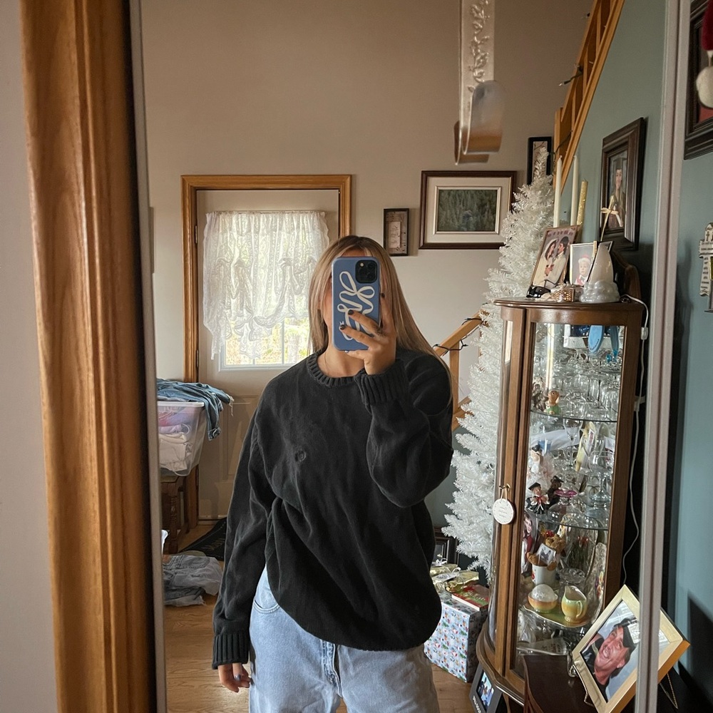 Chaps Classic Black Sweater